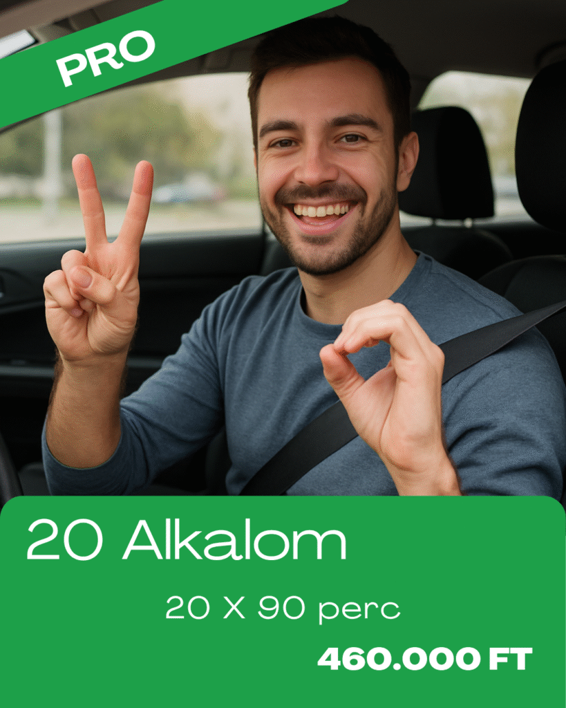 20 alkalmas gyakorló vezetés bérlet
